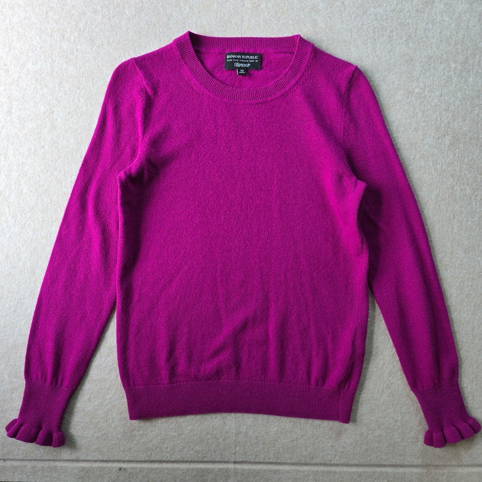Banana Republic Cashmere Merino Wool Knit Sweater Sz Xs Pink Coquette Preppy